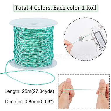 4 Rolls 4 Colors Ployester Braided Cord(WCOR-AR0001-04A)-4