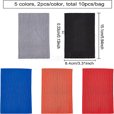 fingerinspire 10Stk. 5 Farben Rippenmuster Polyester-Ärmel(FIND-FG0001-66)-2