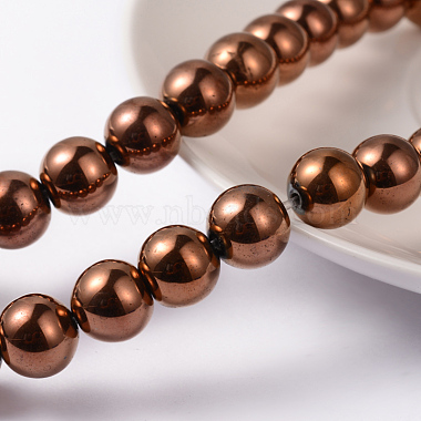 6mm Sienna Round Non-magnetic Hematite Beads