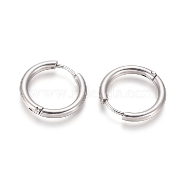 304 Stainless Steel Huggie Hoop Earrings(EJEW-F111B-19mm-P)-2