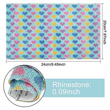 Heart Pattern Hotfix Rhinestone(Hot Melt Adhesive On The Back)Sticker Sheets(DIY-WH0167-42A)-2