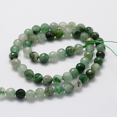 Faceted Round Natural Chrysoprase/Australia Jade Bead Strands(G-L437-07-6mm)-2