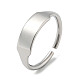 304 Stainless Steel Blank Rectangle Open Cuff Rings for Women(RJEW-D022-02P)-1
