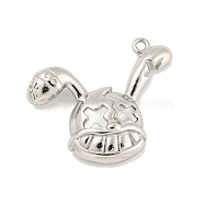 304 Stainless Steel Pendants, Rabbit Charm, Stainless Steel Color, 23.5x24.5x5.5mm, Hole: 1.6mm(STAS-P356-28P)
