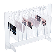 Transparent Acrylic Nail Art Display Boards, False Nail Sample Display Stand with 10Pcs Hanging Hooks, Clear, Finish Product: 13.5x19x8cm(ODIS-WH0017-069)