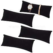 Velvet Bracelet Pillow Jewelry Displays, for Jewelry Bracelet & Watch Displays, Oval, Black, 20.5x8.2x5.8cm(BDIS-WH0008-09B)