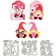 Valentine's Day Theme Carbon Steel Cutting Dies Stencils, for DIY Scrapbooking, Photo Album, Decorative Embossing Paper Card, Stainless Steel Color, Gnome, 88~108x102~108x0.8mm, 3pcs/set(DIY-WH0309-1573)