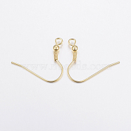 304 Stainless Steel Earring Hooks, Ear Wire, with Horizontal Loop, Golden, 20x23x3mm, Hole: 2mm, Pin: 0.8mm(X-STAS-E149-02G)