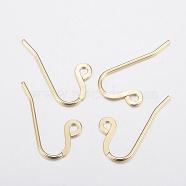 304 Stainless Steel French Earring Hooks, Flat Earring Hooks, Ear Wire, with Horizontal Loop, Golden, 12x22x0.9mm, Hole: 1.8mm, 19 Gauge, Pin: 0.9mm(STAS-H436-07)