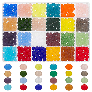 Elite 720Pcs 24 Colors Transparent Glass Beads, Faceted, Frosted, Rondelle, Mixed Color, 8mm, Hole: 1mm, 30Pcs/color(EGLA-PH0001-38)