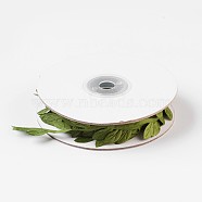 Artificial Leaf Leaves Vine Silk For Home Wedding Decoration, Handmade DIY Wreath Accessories, Green, 4mm, about 10.93 yards(10m)/roll(OCOR-WH0029-B01)