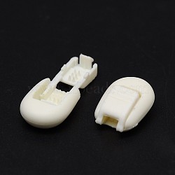 Dyed Eco-Friendly Plastic Cord End Locks Toggle Stoppers for Parachute Cord Sportswear Garment Backpack Accessories, Survival Bracelet Clasps, White, 36x16x8mm, Hole: 5x2mm(FIND-E005-11A)
