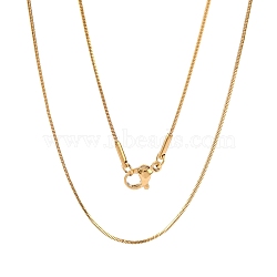 304 Stainless Steel Snake Chains Necklaces, with Lobster Claw Clasps, Golden, 17.7 inch(45cm), 0.9mm(STAS-F094-24G)