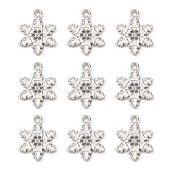 Tibetan Style Alloy Snowflake Pendants, Lead Free and Cadmium Free, Platinum, 22x16x2mm, Hole: 1.5mm(EA115Y-N)