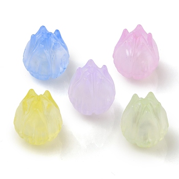 Transparent Acrylic Beads, Flower, Mixed Color, 9x8.5x8.5mm, Hole: 1.2mm