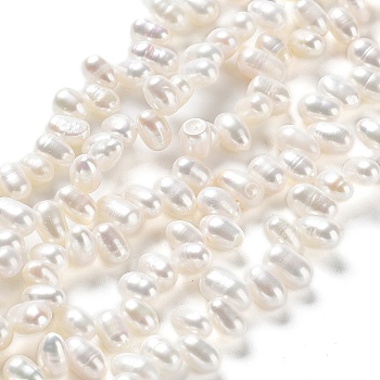 Natural Cultured Freshwater Pearl Beads Strands, Rice, Antique White, 6~8x4~5mm, Hole: 0.6mm, about 82pcs/strand, 13.66''(34.7cm)