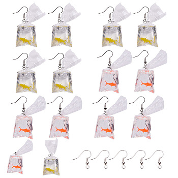 SUNNYCLUE DIY Earring Making, with Resin Pendants, Brass Earring Hooks, Mixed Color, 24pcs/set