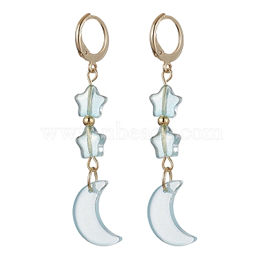 Sky Blue Moon Glass Earrings