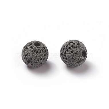 Perles de pierre de lave naturelle non cirées(X-G-F325-8mm-A09)-2