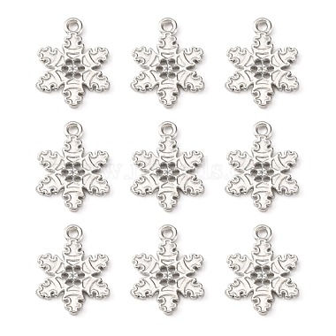 Platinum Snowflake Alloy Pendants