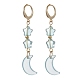 Moon & Star Glass Dangle Leverback Earrings with 304 Stainless Steel Pins(EJEW-JE05605-02)-1