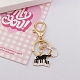 Zinc Alloy Enamel Cat with Piano & Musical Note Pendant Keychain(PW-WG11132-01)-1