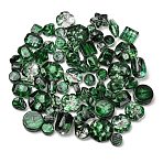 Two Tone Transparent Acrylic Beads, Mixed Shapes, Faceted, Green, 8~25x8~25x4~45mm, Hole: 1.2~1.6mm(OACR-Z041-19)