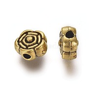 Tibetan Style Beads, Lead Free & Cadmium Free, Flower, Antique Golden Color, Size: about 6.5mm in diameter, hole: 1mm(X-GAB458)