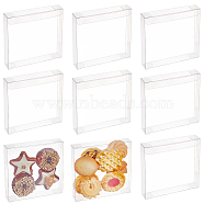 Transparent PET Box, Candy Treat Gift Box, for Wedding Party Baby Shower Packing Box, Square, Clear, 11.1x11x1.95cm(FIND-WH0420-48)
