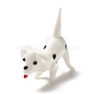 3D Dalmatian Dog Handmade Lampwork Ornaments Figurine, Desk Statue for Home Office Decoration, White, 36x55x52mm(DJEW-C013-01)