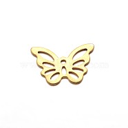 Butterfly 304 Stainless Steel Pendants, Golden, 15x10.5x0.5mm, Hole: 1mm(STAS-M208-01)