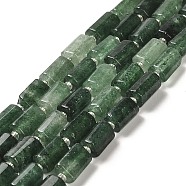 Natural Green Strawberry Quartz Beads Strands, with Seed Beads, Faceted, Column, 8.5~11x5.5~6.5mm, Hole: 1mm, about 14~15pcs/strand, 7.48''(19cm)(G-N327-06-23)