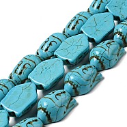 Synthetic Turquoise Beads, Dyed, Buddha, Turquoise, 29x20x13mm, Hole: 1mm(X-TURQ-G119-20x29mm-08)