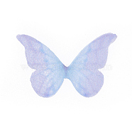 Fashion DIY Earrings Jewelry Accessories, Fibre Tulle Pendants, Butterfly, Sky Blue, 20x30x0.1mm(FIND-WH0043-17A)