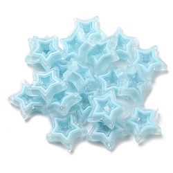 Acrylic Beads, Bead in Bead, Star, Pale Turquoise, 21.5x22x6mm, Hole: 3mm, about 280pcs/500g(SACR-G033-02A)