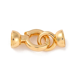 Brass Fold Over Clasps, Real 18K Gold Plated, 23mm(KK-C076-05G)