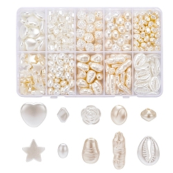 10 Style Imitation Pearl Acrylic Beads Set, Mix Shaped, Mixed Color, 14g/style(OACR-YW0001-14)