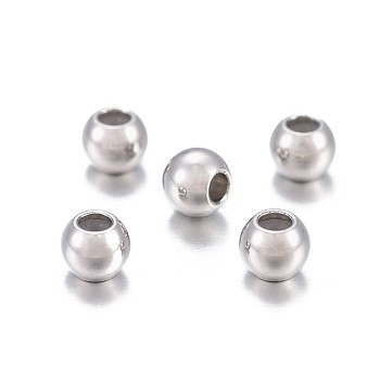 201 Stainless Steel Beads, with Rubber Inside, Slider Beads, Stopper Beads, Rondelle, Stainless Steel Color, 4x3mm, Hole: 1.2mm