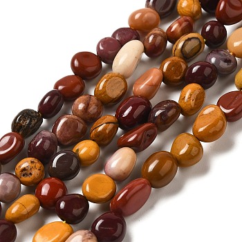 Natural Mookaite Beads Strands, Nuggets Beads, Tumbled Stone, 6~10x6~8x3.5~7mm, Hole: 1mm, 15.94 inch(40.5cm)