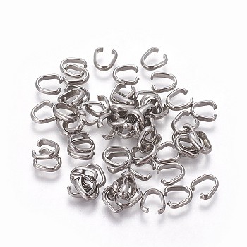 304 Stainless Steel Quick Link Connectors, Linking Rings, Stainless Steel Color, 7.5x7x2mm