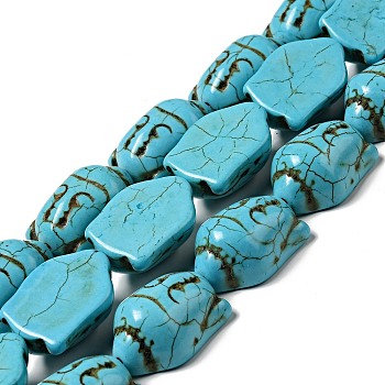 Synthetic Turquoise Beads, Dyed, Buddha, Turquoise, 29x20x13mm, Hole: 1mm