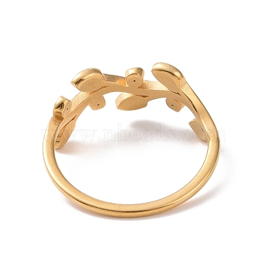 Kristall-Strassblatt-Fingerring mit Emaille(RJEW-D120-20B-G)-3