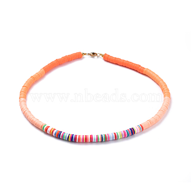 Handmade Polymer Clay Heishi Beaded Necklaces(NJEW-JN02449)-2