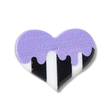 Lilac Heart Acrylic Pendants
