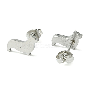 Boucles d'oreilles à tige en acier inoxydable anti-ternissement avec un joli petit animal 304(EJEW-B041-02G-P)-2