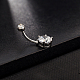Platinum Plated Body Jewelry Cubic Zirconia Brass Navel Ring Navel Ring Belly Rings(AJEW-EE0001-05B)-2