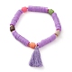 Polymer Clay Heishi Beads Stretch Charm Bracelets(BJEW-JB05912)-2