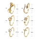 6Pcs 6 Style Adjustable Brass Micro Pave Clear Cubic Zirconia Cuff Rings(RJEW-LS0001-09G)-3