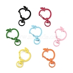 15Pcs Spray Painted Alloy Swivel Lobster Claw Clasps, Swivel Snap Hook, Apple, Mixed Color, 37~37.5x24x2.2mm, Hole: 4.7x8.6mm(FIND-YW0010-11)