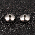 Tarnish Resistant Flat Round 304 Stainless Steel Spacer Beads, Stainless Steel Color, 8x4mm, Hole: 2mm(X-STAS-M252-02)